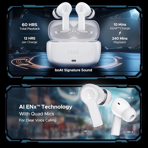 boAt Airdopes Flex 454 ANC | Wireless Earbuds with Active Noise Cancellation up to 32dB, BEAST™ Mode, 10mm Drivers, ASAP™ Charge — photo 9