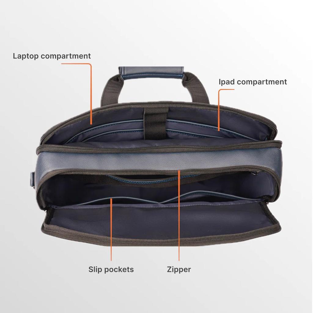 Madras Monochrome Office Laptop Bag (Blue) — photo 7