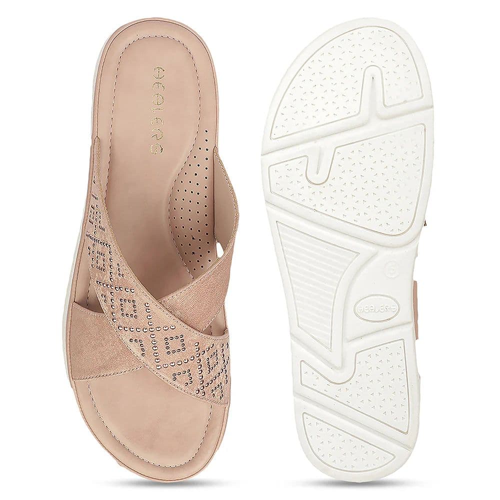 Healers MDG-16 Party Edit Peach Casual Slip on Slippers for women by Liberty — photo 4