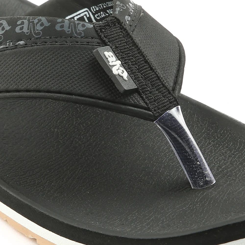 A-HA Casual Black Flip Flops For Men ANCO-03 By Liberty — photo 6