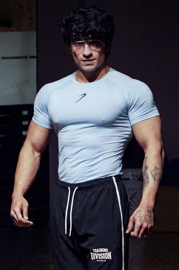 Compression T-shirt Glacial Blue — S