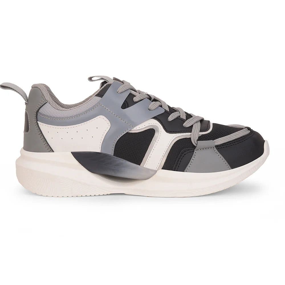 Leap7x Light Grey Sports Lacing Running Shoes For Kids GAMEON-2EL By Liberty — photo 2
