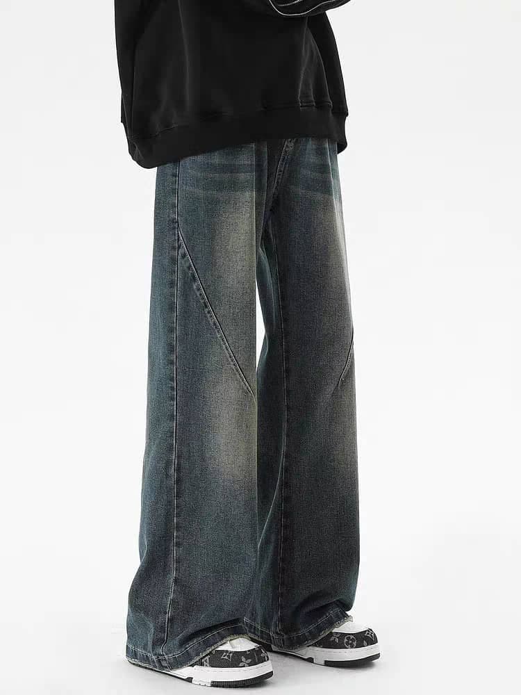 Blue Scar Straight A Line Jeans — photo 6