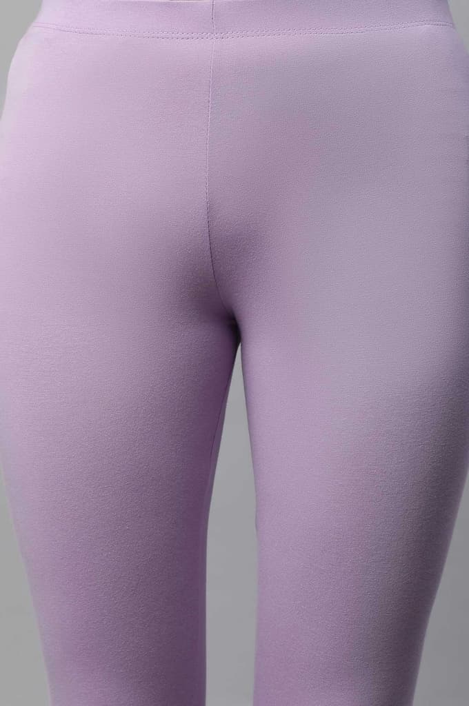 Mauve Cotton Lycra Tights — photo 7