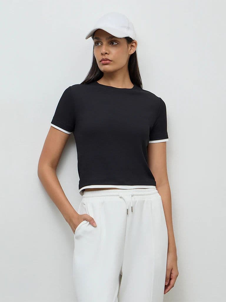 Nuoflexx Black Ribbed T-Shirt