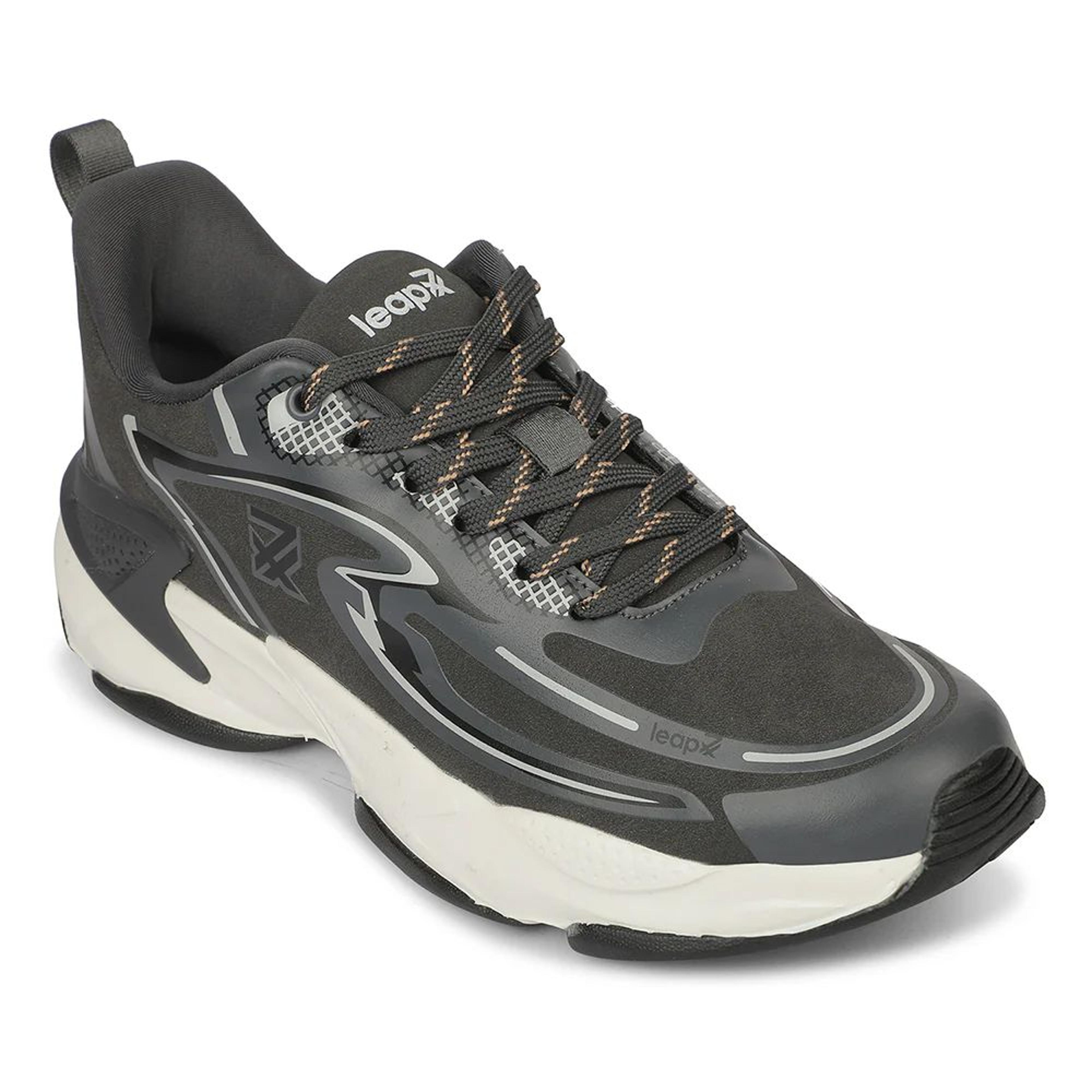 LEAP7X GLADIATOR Dark Grey Sports Running Shoes for Men By Liberty