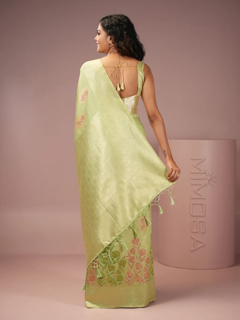 Mimosa Women's Woven Design Banarasi Style Art Silk Saree With Blouse Piece : SA00001990PSFREE — photo 4