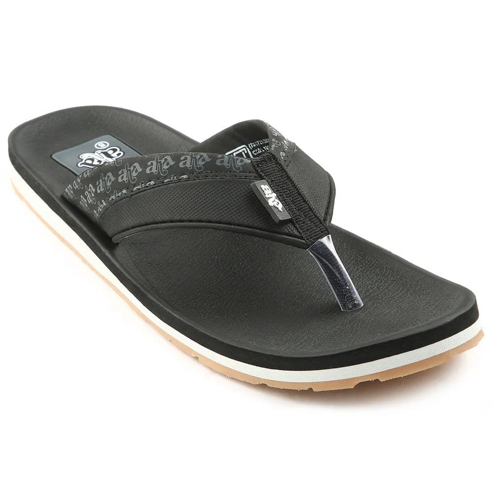 A-HA Casual Black Flip Flops For Men ANCO-03 By Liberty — 6/40 / Black