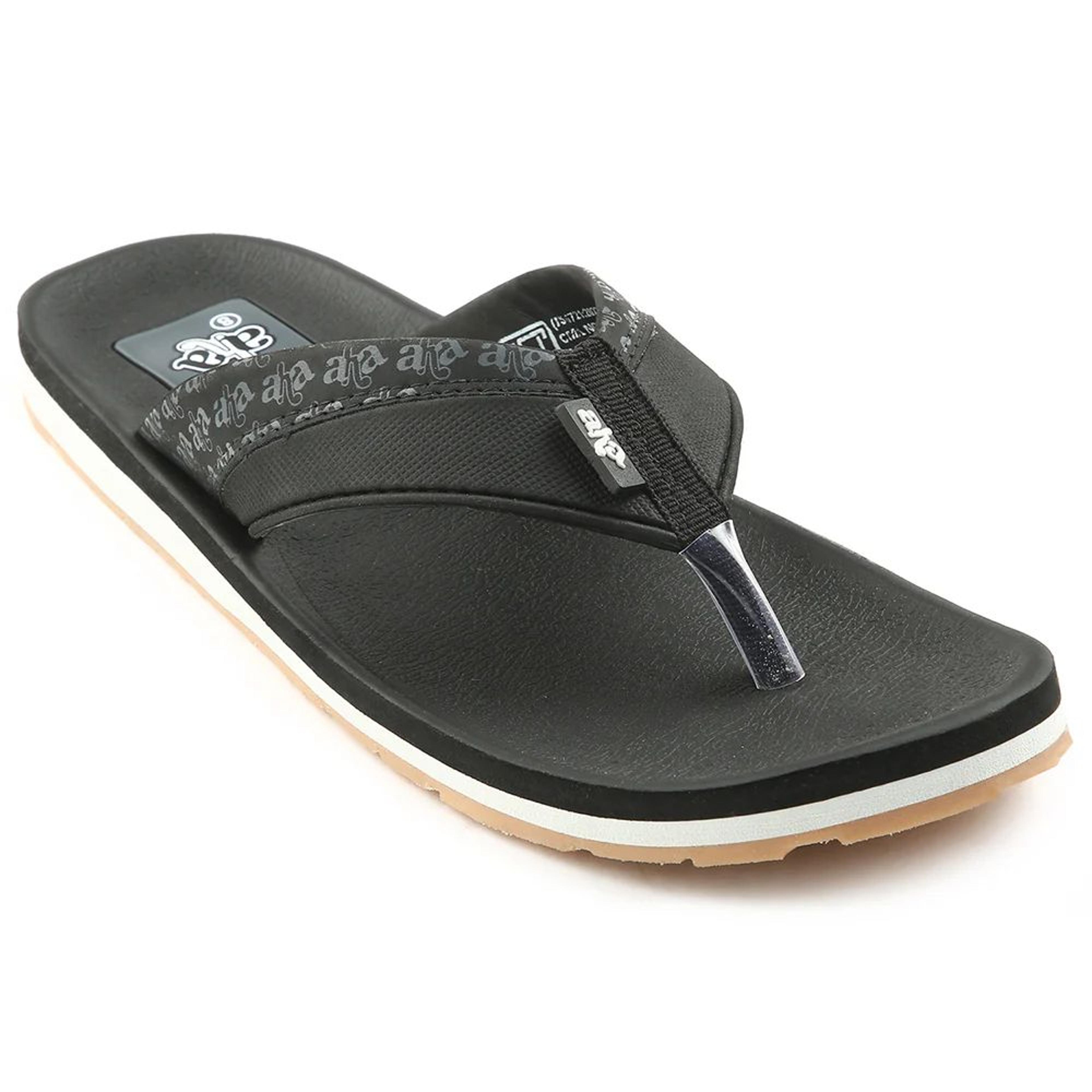 A-HA Casual Black Flip Flops For Men ANCO-03 By Liberty