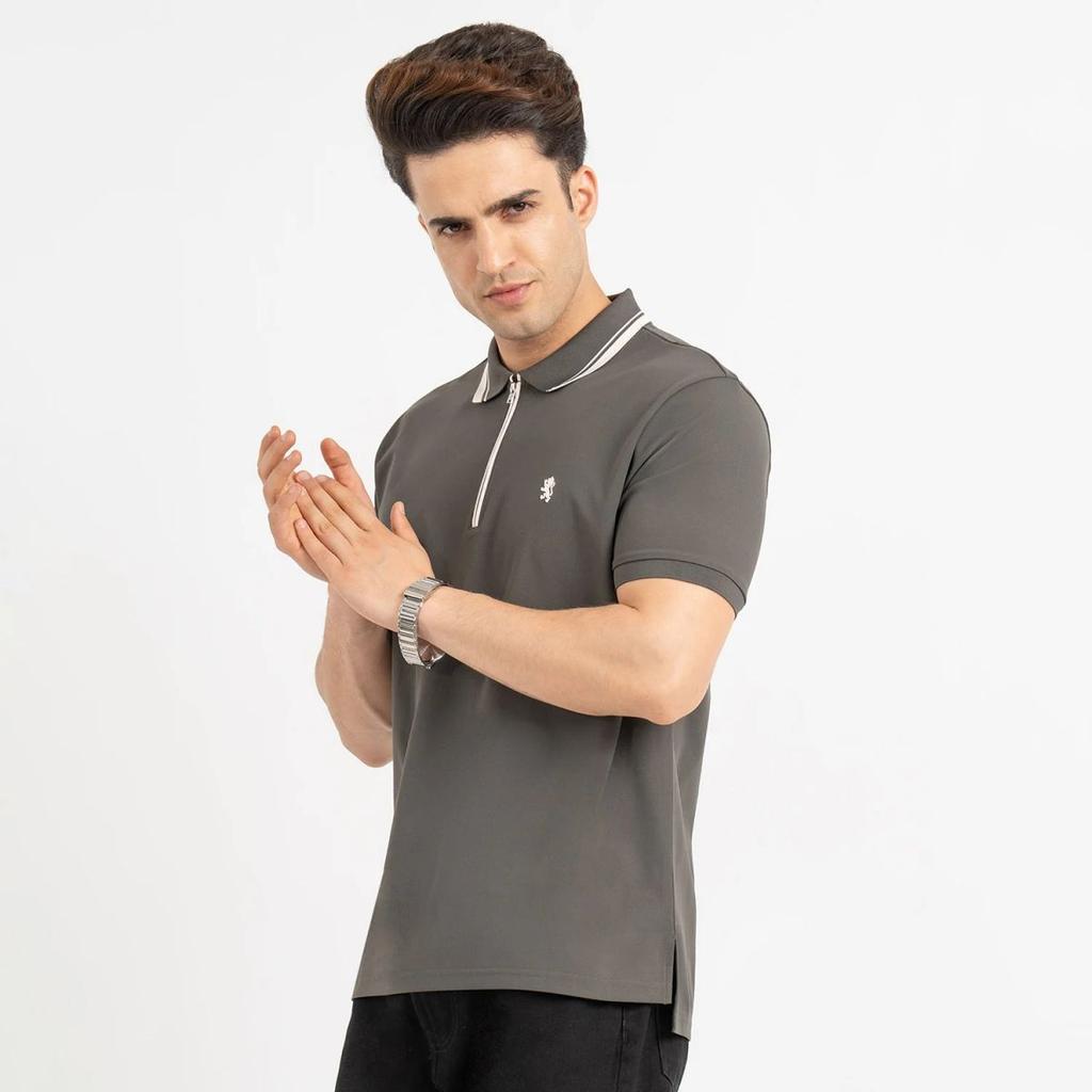 T Shirts for Men in Olive | Polo Half Sleeve T Shirt — S / Olive