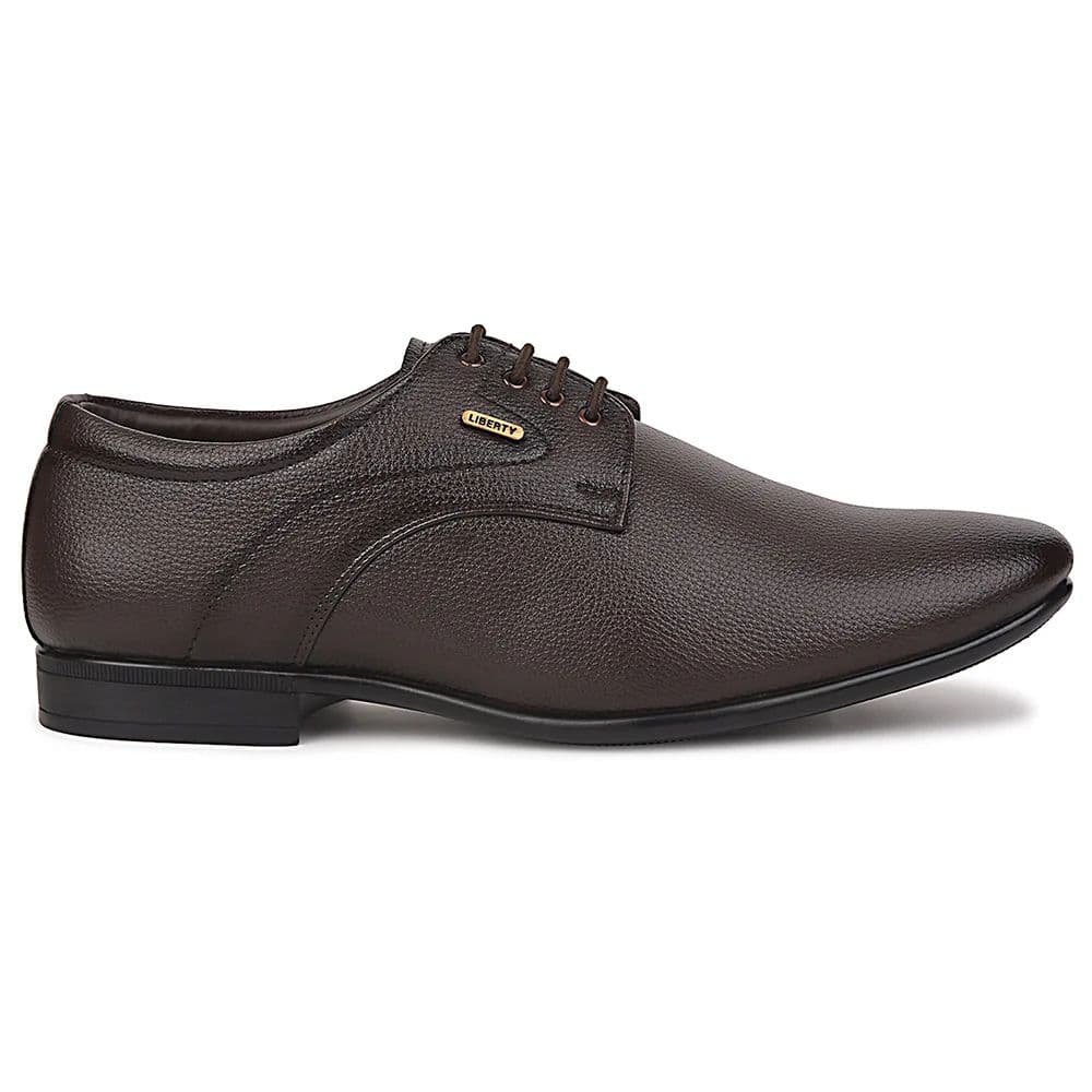 Fortune Brown Formal Lacing Derby Shoes For Men UVL-131 By Liberty — photo 2