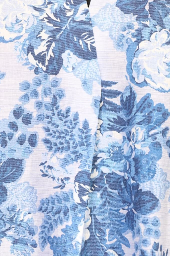 Blue Floral Printed Buttons Pure Cotton Straight Kurta — photo 2