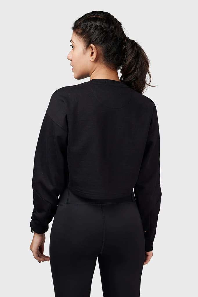 Signature Oversized Cropped Sweatshirt Black — photo 5