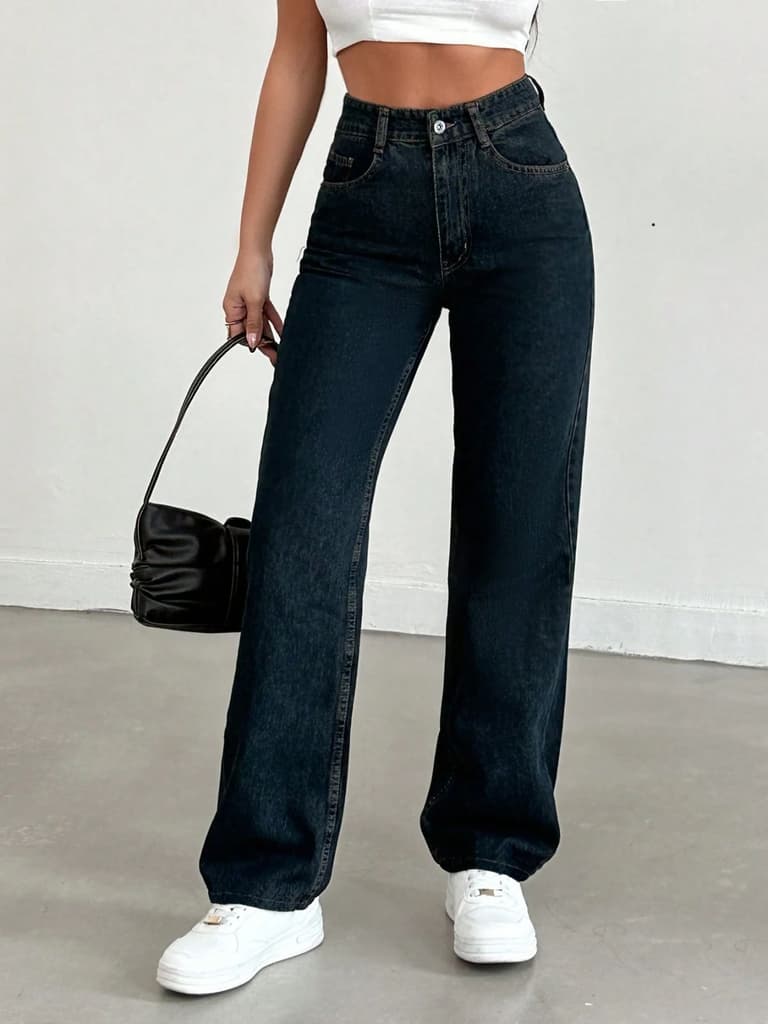 Cosmic Blue Dad Fit Straight Jeans — photo 5