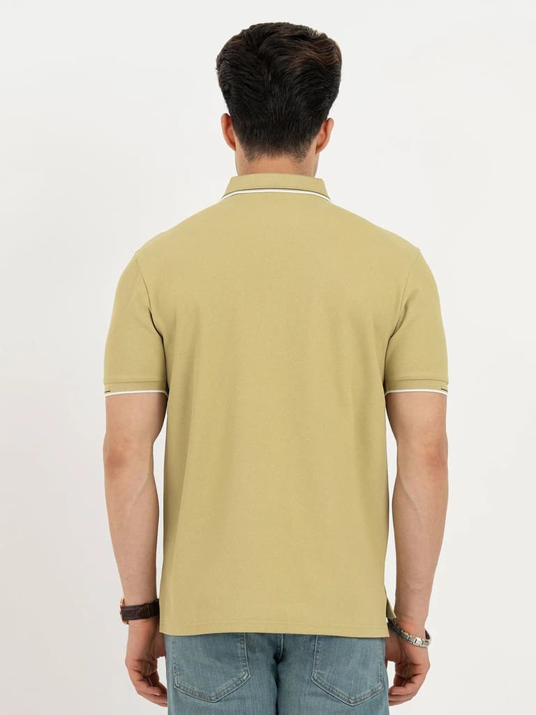 Polo T Shirts for Men in Olive Yellow | Classic Polo T Shirts — photo 3