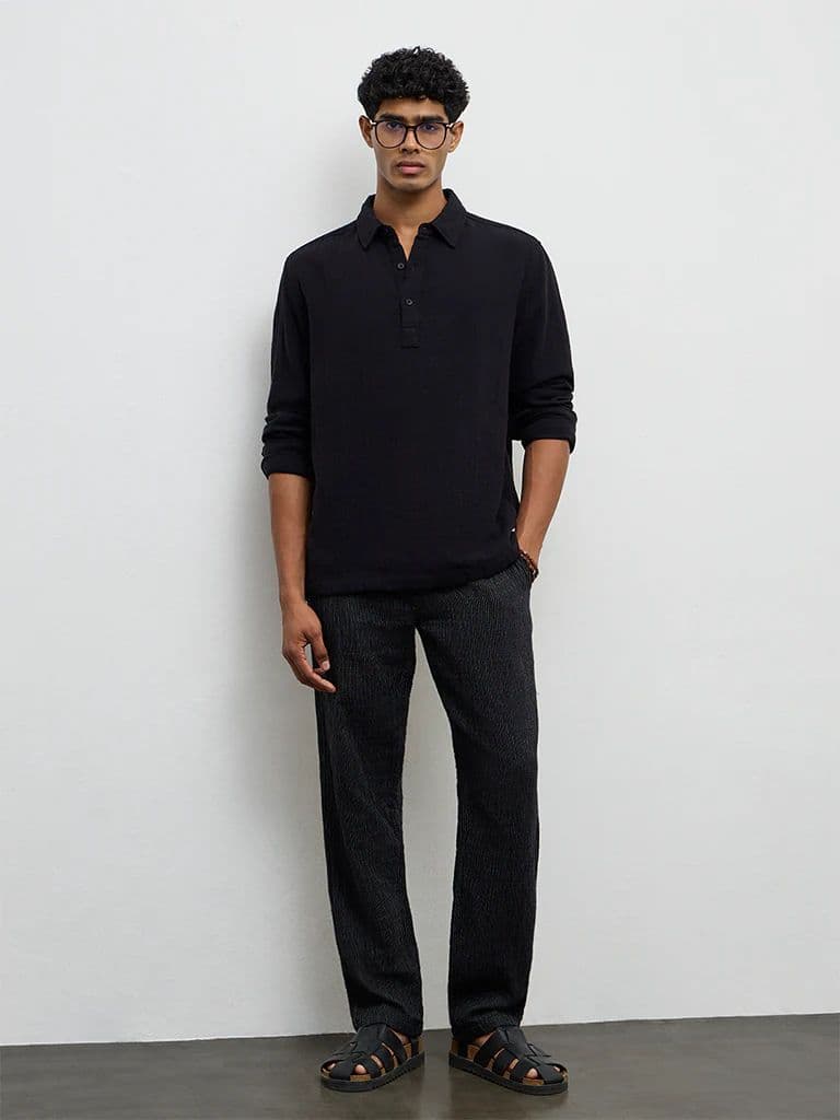 ETA Black Relaxed-Fit Cotton Shirt — photo 2