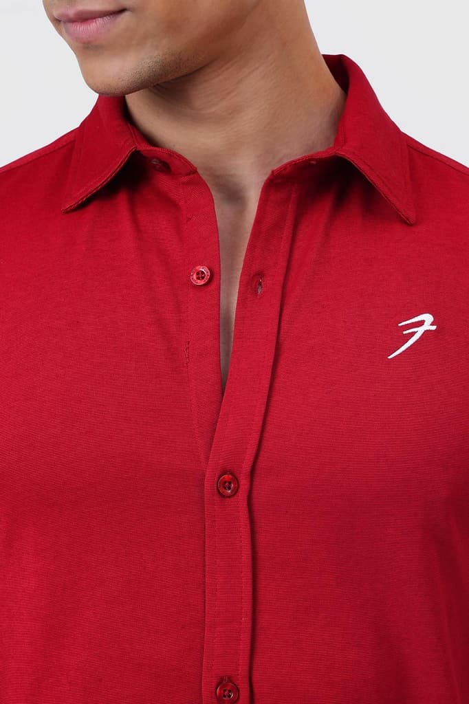 Aero Fullsleeves Shirt Deep Red — photo 3