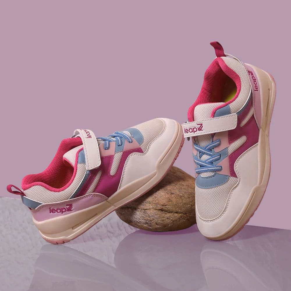 Leap7x Pink Casual Non Lacing Sneakers For Kids ENVY-5VE By Liberty — photo 4