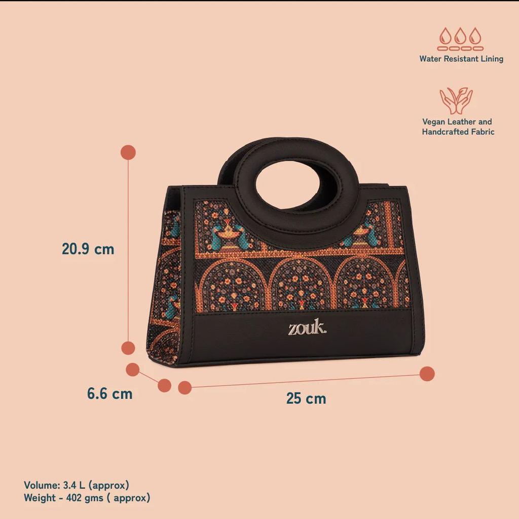 Saisha Sling Bag Nicobar Coral & Zoe Sling Bag Royal Indian Peacock Motif Combo — photo 4