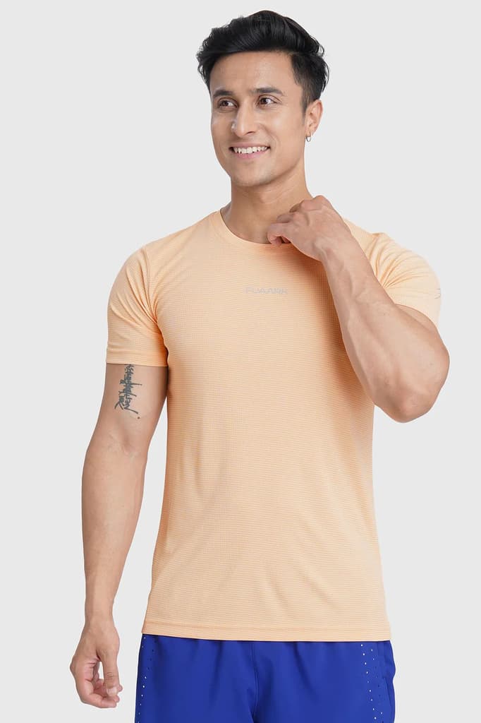 Checks Running T-shirt Peach — photo 2