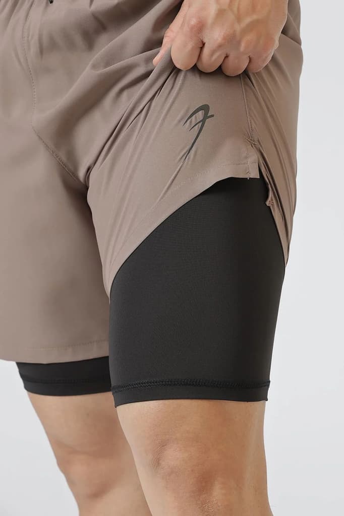 2 in 1 Compression Shorts Dusk Brown — photo 3