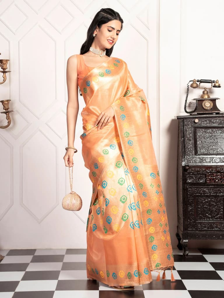 Mimosa Women's Woven Design Banarasi Style Art Silk Saree With Blouse Piece : SA00002082PCFREE — photo 5