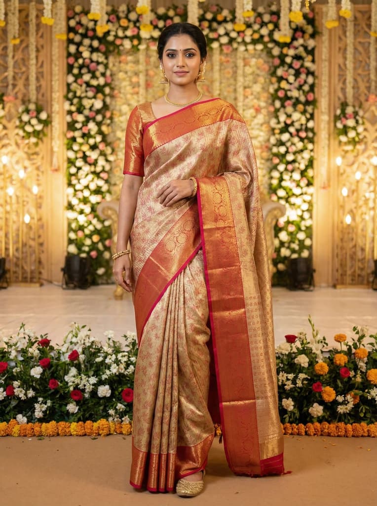MIMOSA Women's Woven Design Kanjivaram Style Art Silk Saree with Blouse Piece - Maroon (SA00002477MRFREE) — photo 2