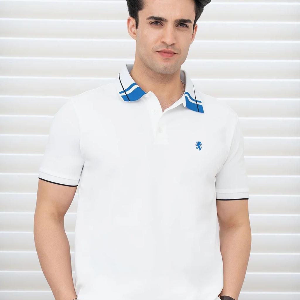 T Shirts for Men in White | Polyester Polo T Shirt