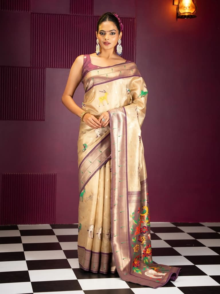 Mimosa Women's Woven Design Banarasi Style Art Silk Saree With Blouse Piece : SA00001954WNFREE — photo 2