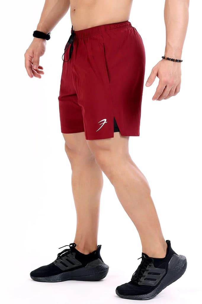 2 in 1 Compression Shorts Maroon — photo 4