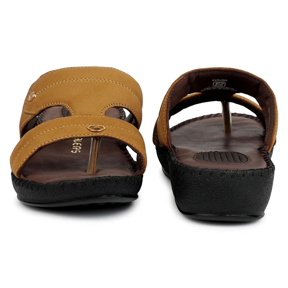 Healers Tan Casual Flat Sandal for Women JFL-80 by Liberty — photo 6