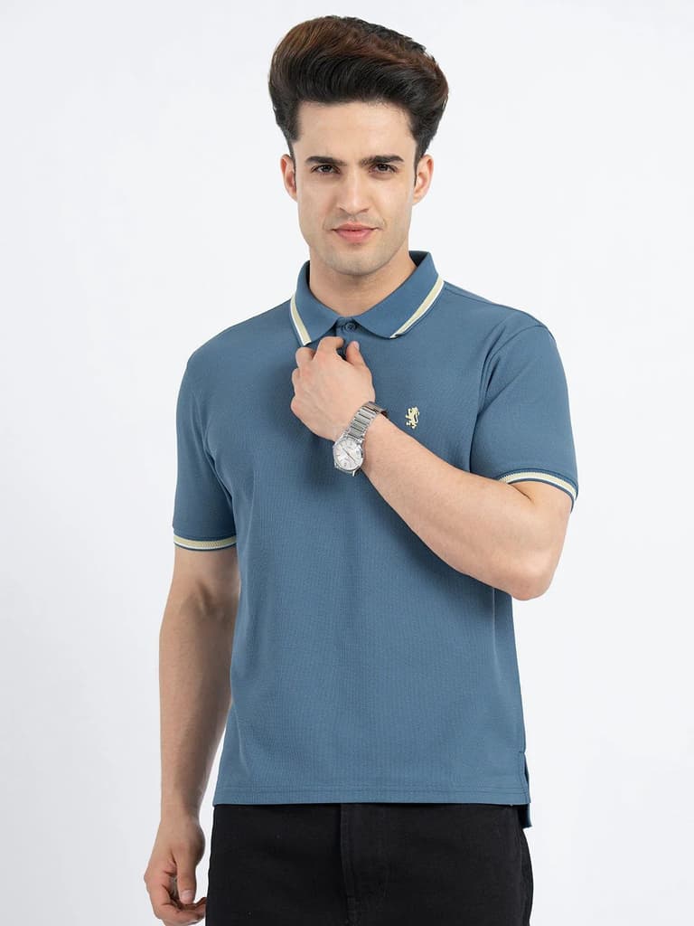 Polo T Shirts for Men in Teal | Half Sleeve T Shirt — S / Teal