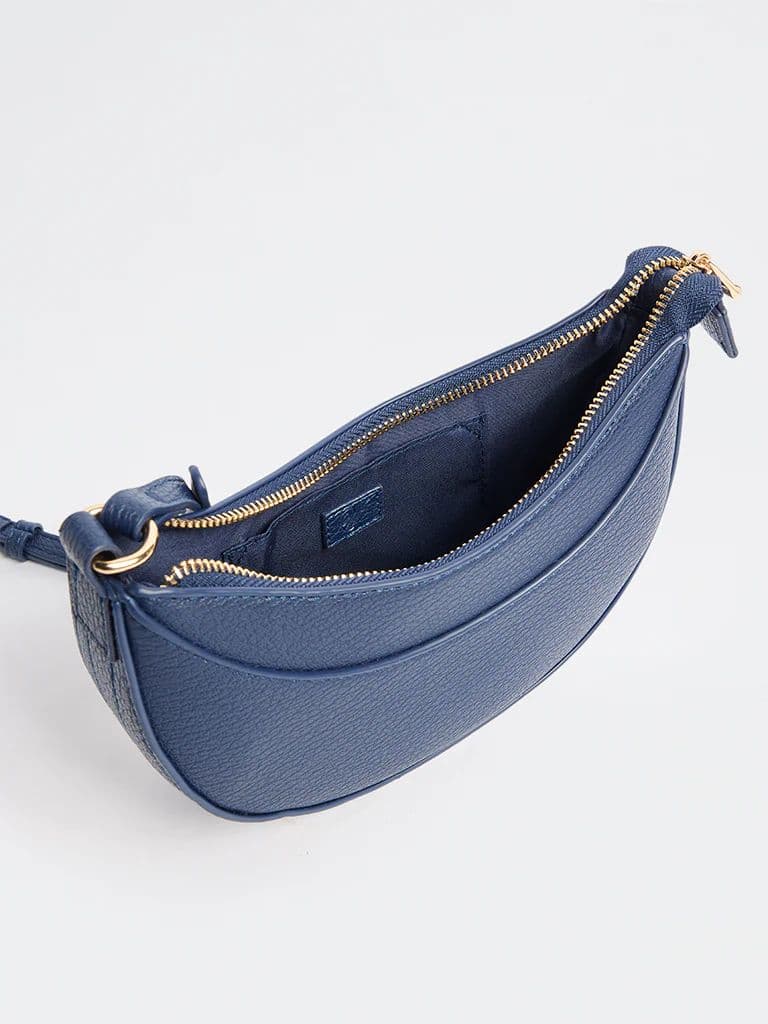 Westside Navy Textured Crescent Sling Bag — photo 3