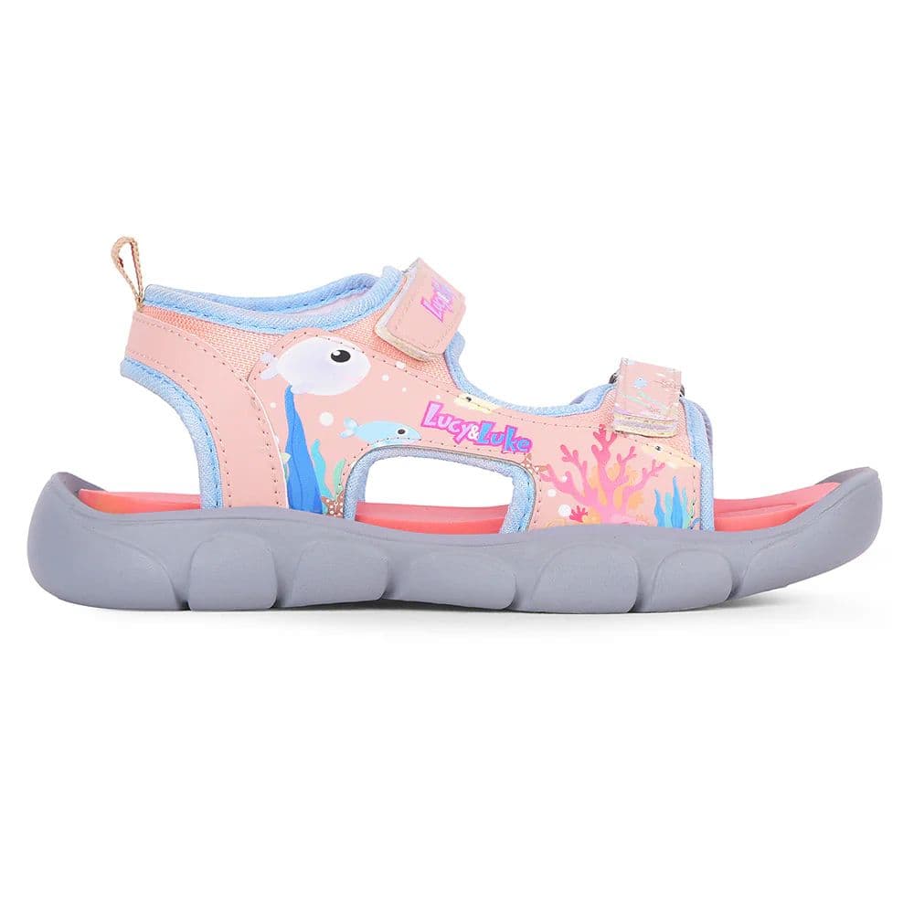 Lucy & Luke Pink Casual Flat Sandal for Kids HOPNPLAY-E By Liberty — photo 4