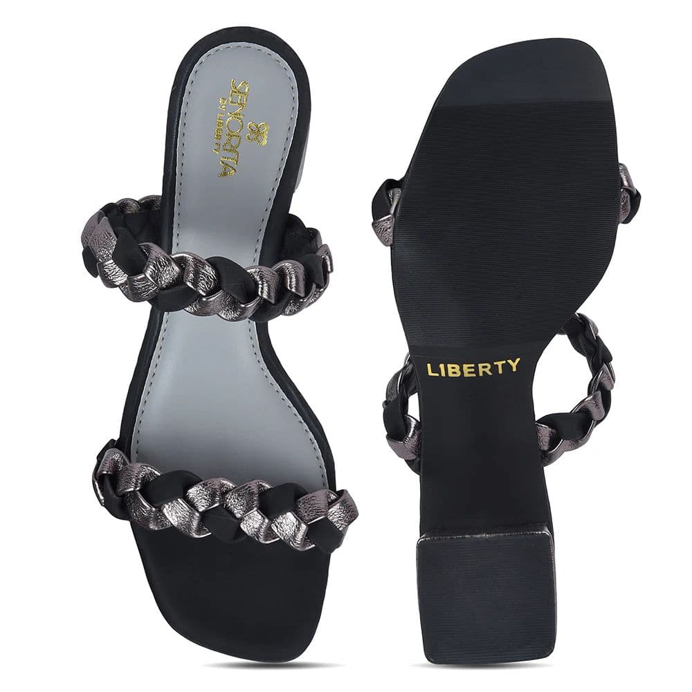 Senorita STY-164E Black Casual Heeled Slippers for Women — photo 6