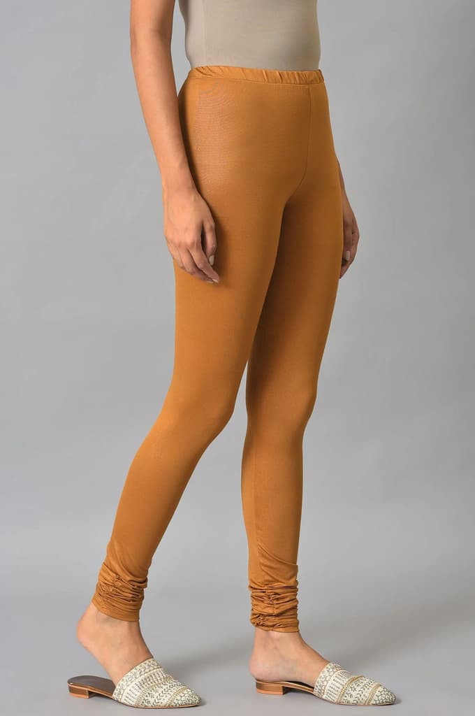 Brown Poly Lycra Women Churidar — photo 4