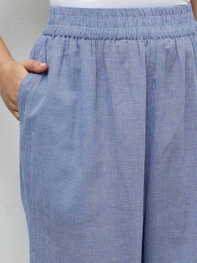 Diza Blue Checkered Pants — photo 3