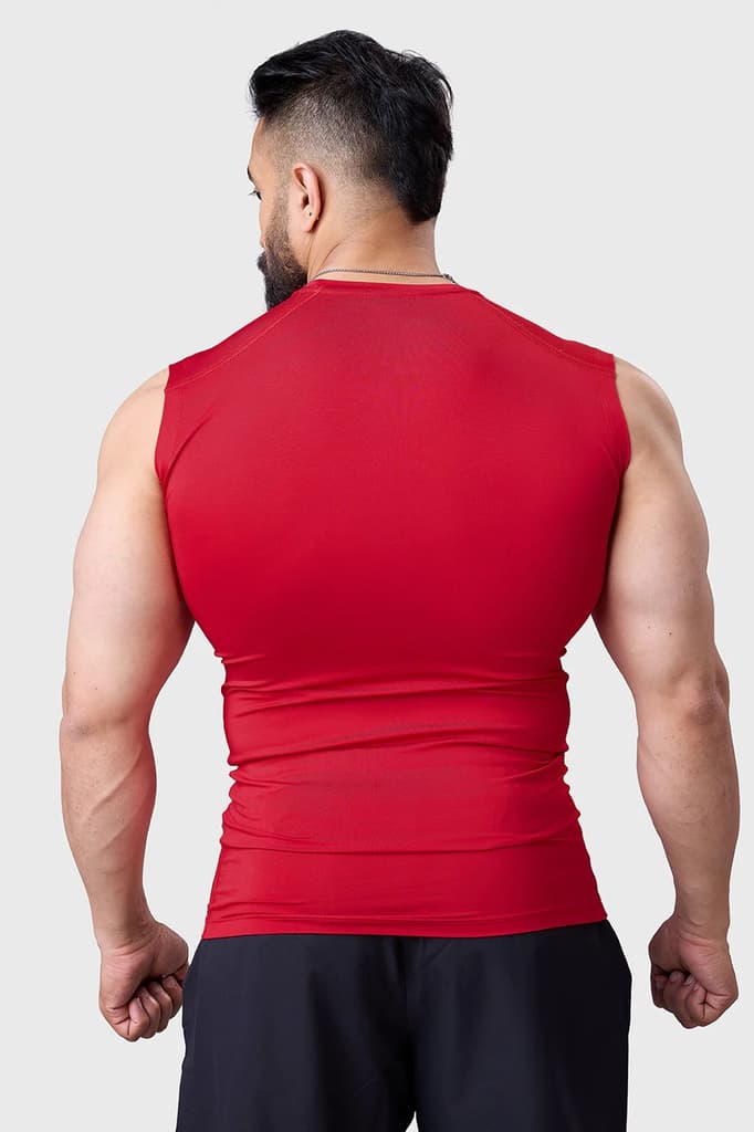Compression Sleeveless Tank Red — photo 6