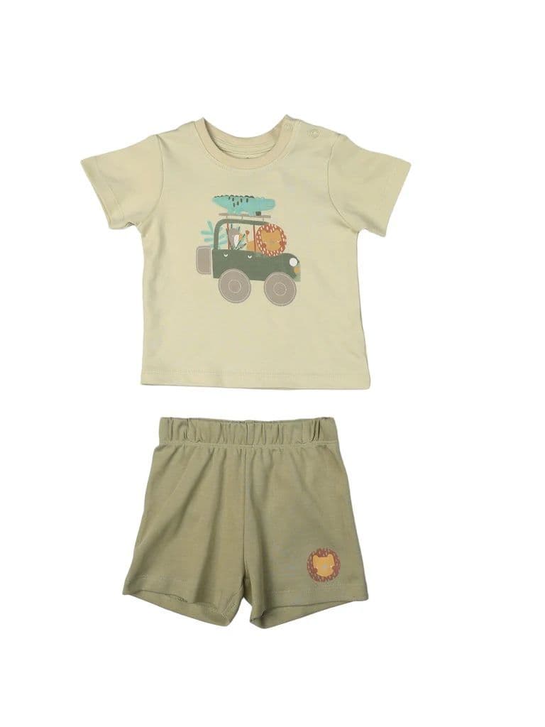 HOP Baby Boys Multicolour Printed Cotton T-Shirt and Shorts set — photo 2