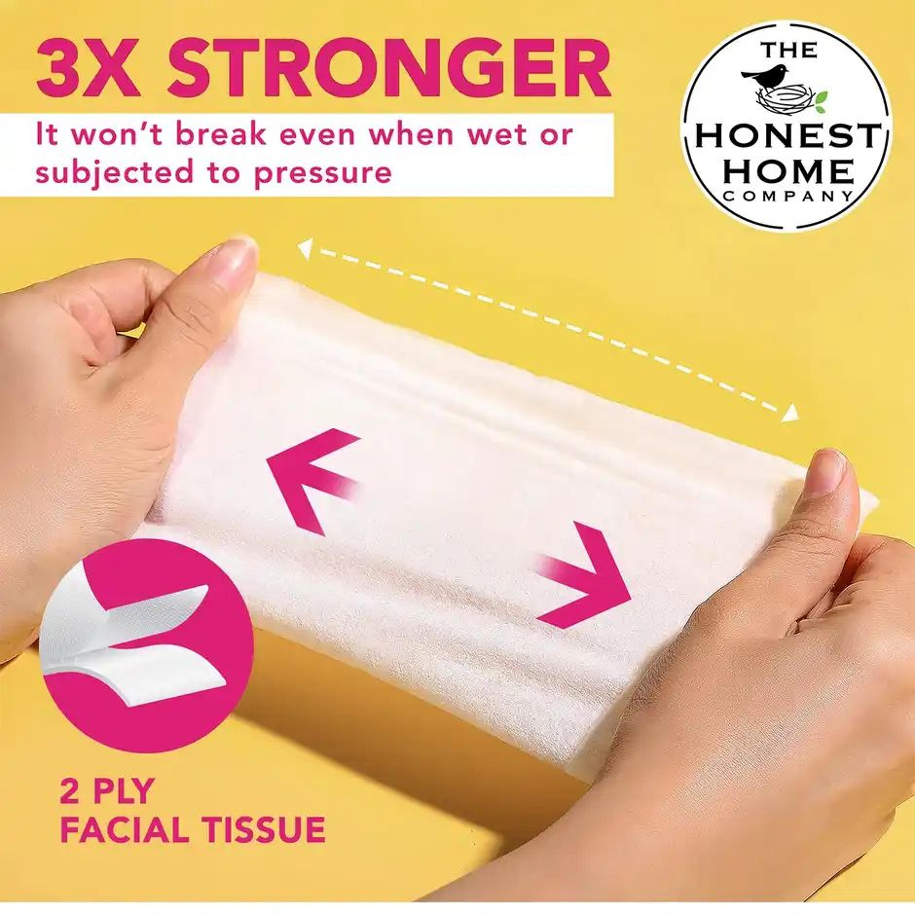 The Honest Home Company Face Tissue 2 Ply - 200 Pulls | Festive Yellow