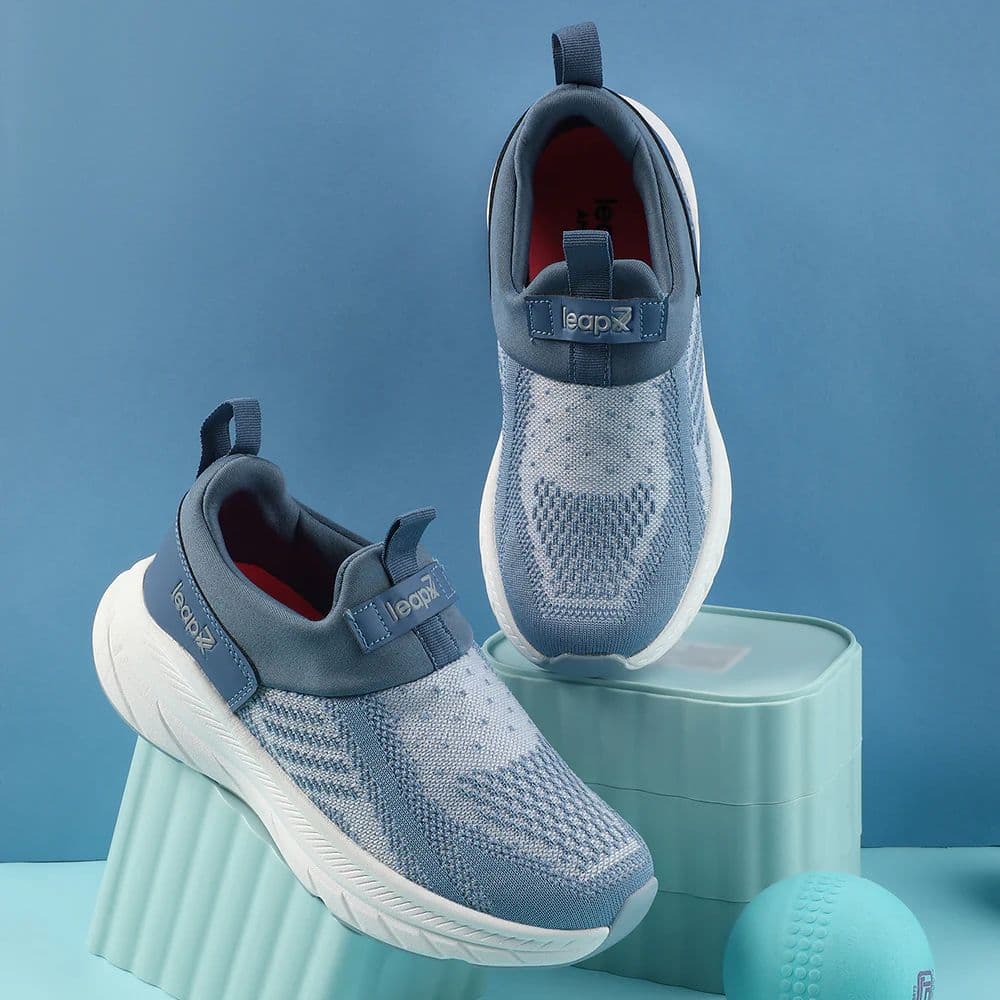 Leap7x Blue Sports Non Lacing Walking Shoes For Women BARCELONAC By Liberty — photo 4