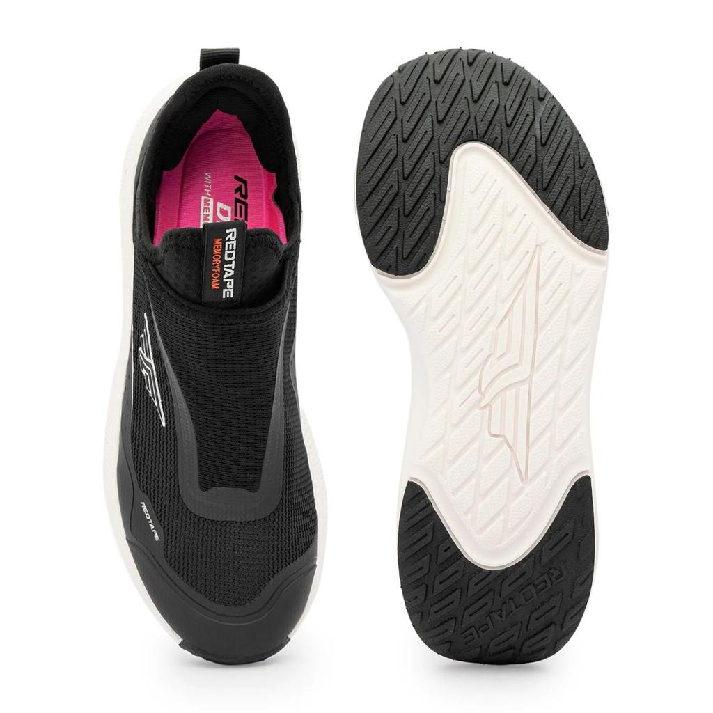 Walking Shoes for Women in Black and White | Slip-On Shoes — photo 5