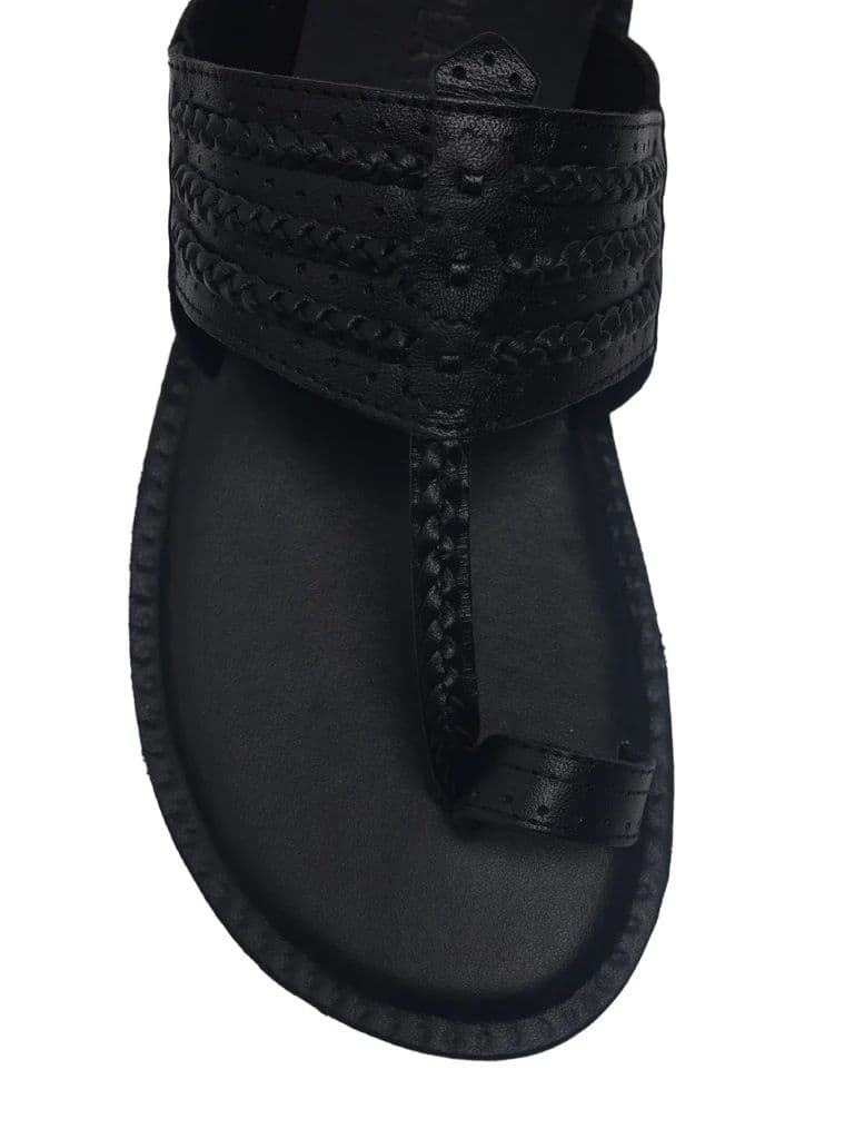 SOLEPLAY Black Braided Kolhapuri Sandals — photo 4