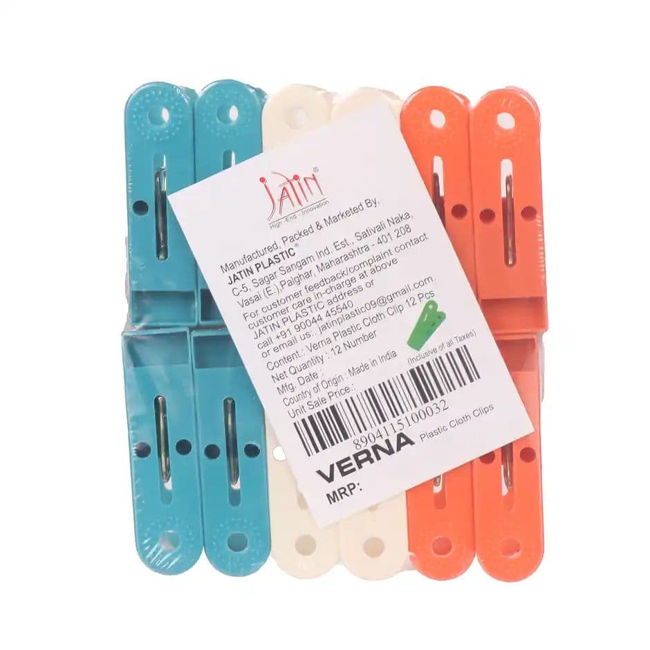 Jatin Verna Plastic Cloth Hanging Clips Set of 12 pcs | Assorted — photo 2