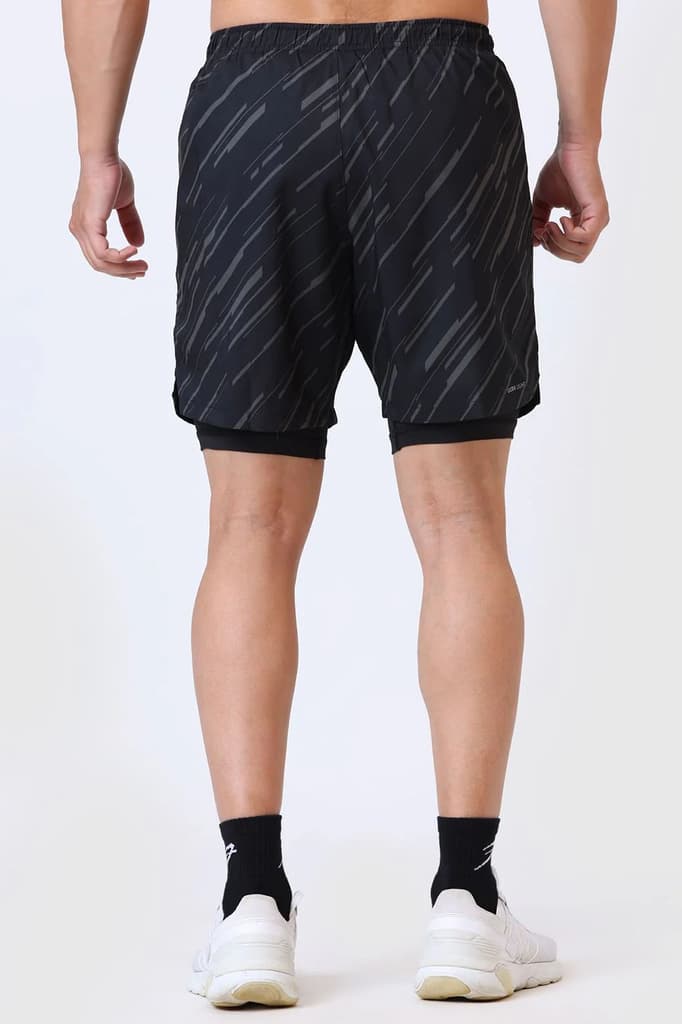 2 in 1 Printed Compression Shorts Black — photo 6
