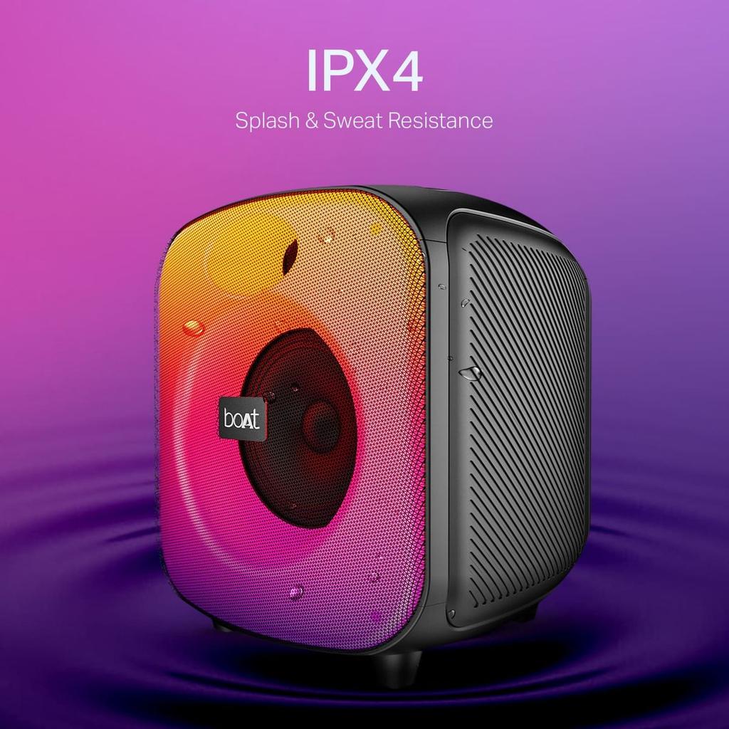 boAt PartyPal 68 Pro | Bluetooth Speaker with 42W Sound, RGB LEDs, Wireless Mic, 8H Playback & TWS