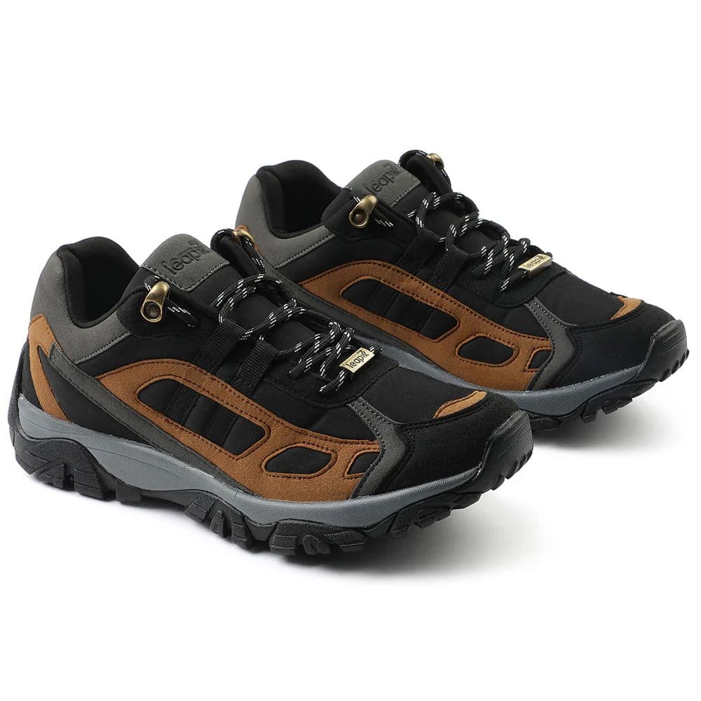 Leap7x Black Sports Lacing Running Shoes For Men EAST-1 By Liberty — photo 5