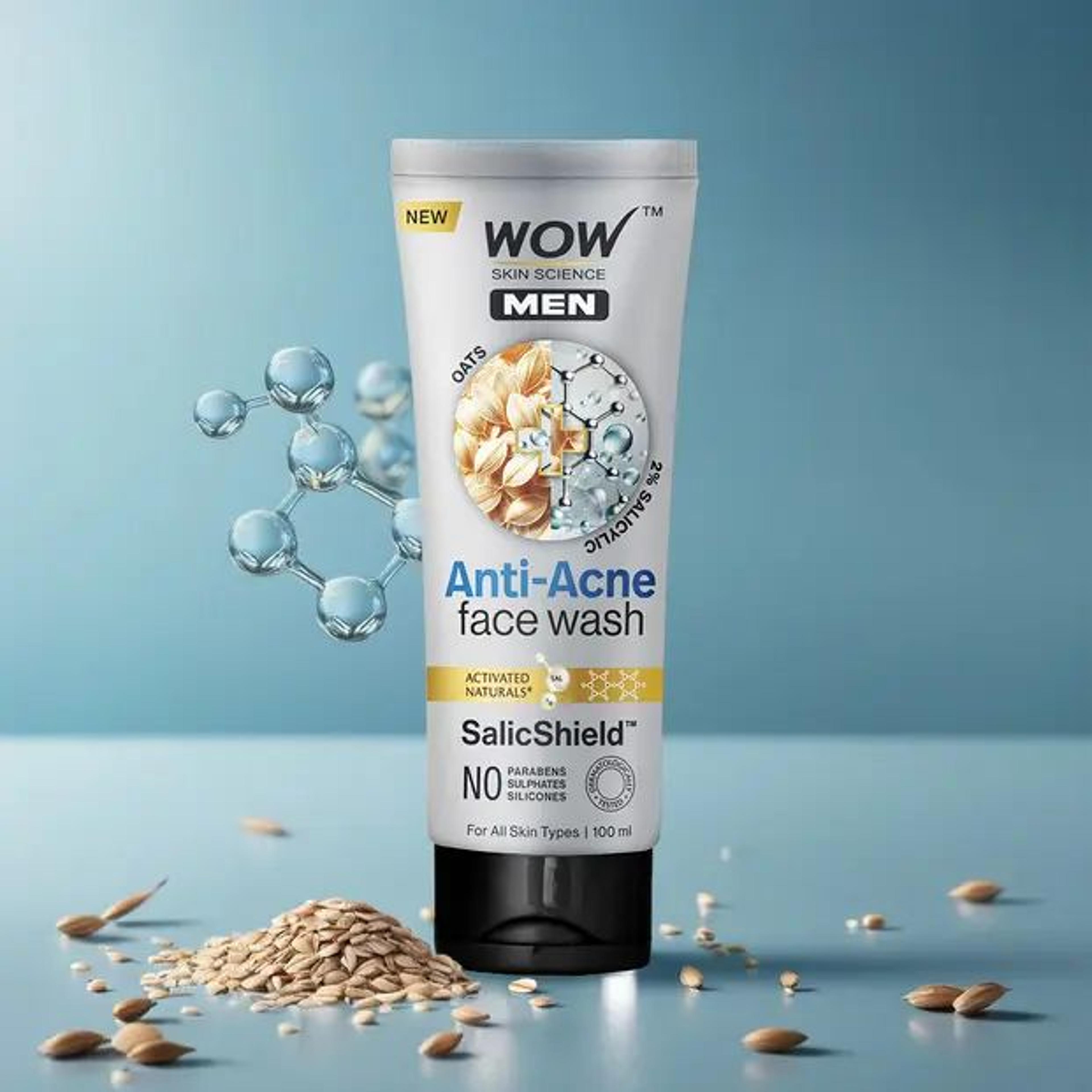 Oat Extract Salicylic Acid Anti Acne Face Wash Clearer Skin Daily