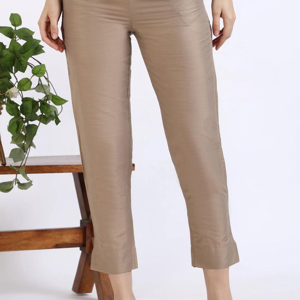 Dark Gold Solid Yarn Dyed Trousers