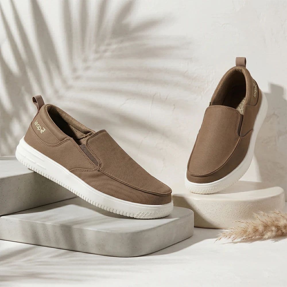 Leap7X PRIMESTEPE Brown Casual Non Lacing Sneakers for Men — photo 2